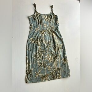 Hilo Hattie Seafoam Green Tropical Slip Midi Dress